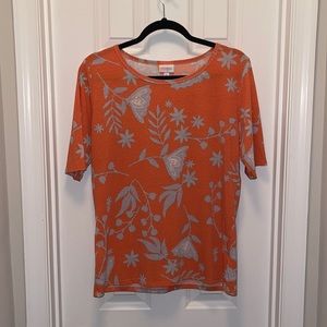 LuLaRoe Gigi top size XL in orange and gray